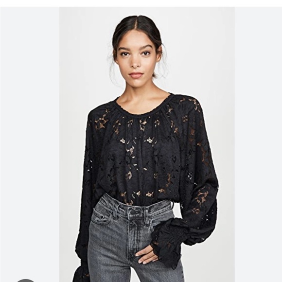 NWT: Free People Olivia Lace Top With Bell Sleeves - Picture 1 of 14
